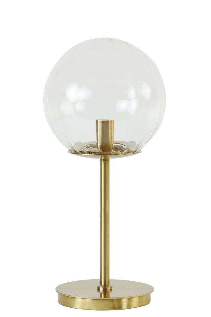 Light & Living - Tafellamp 'Magdala' (1 lamp, Glass Clear & Gold)