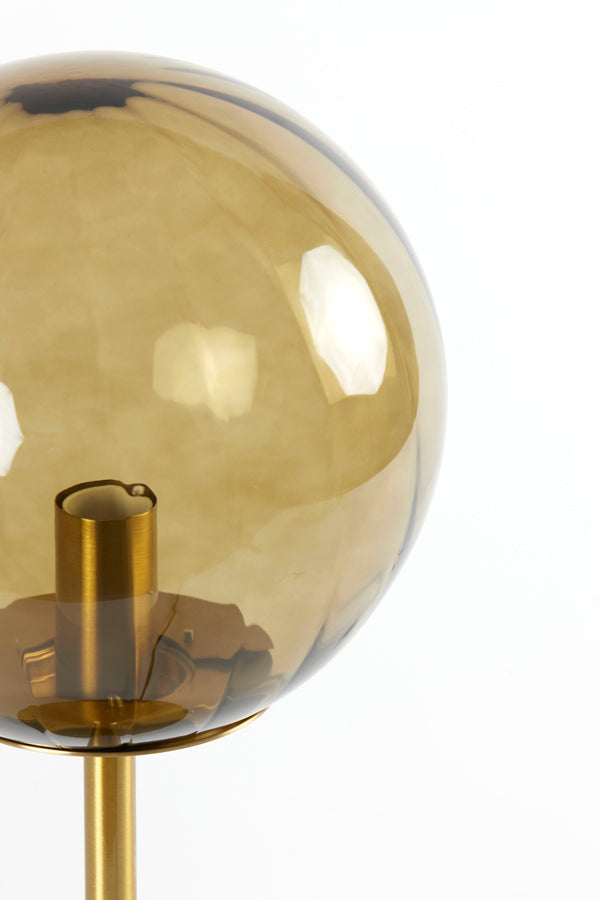 Light & Living - Tafellamp 'Magdala' (1 lamp, Glass Brown & Gold)