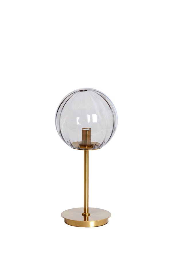 Light & Living - Tafellamp 'Magdala' (1 lamp, Glass Light Grey & Gold)