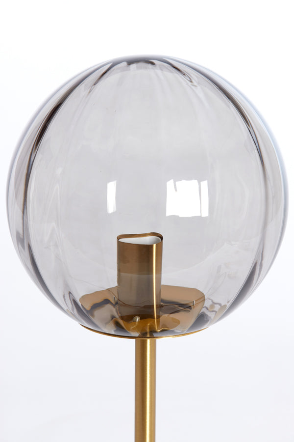 Light & Living - Tafellamp 'Magdala' (1 lamp, Glass Light Grey & Gold)