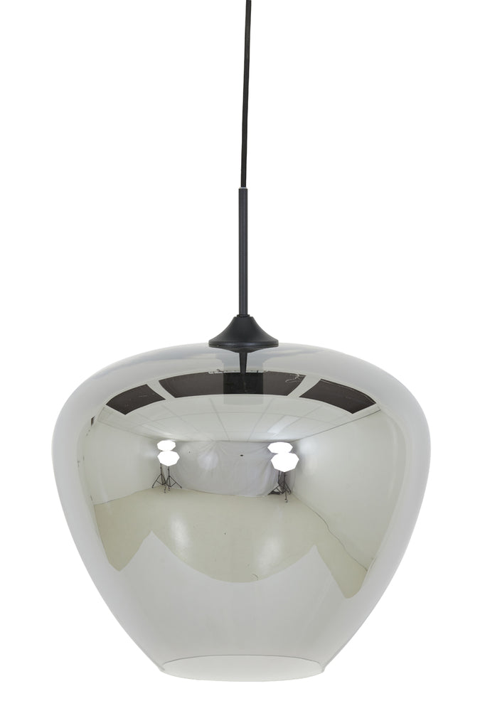 Light & Living - Hanglamp 'Mayson' (Rookglas, Matzwart)