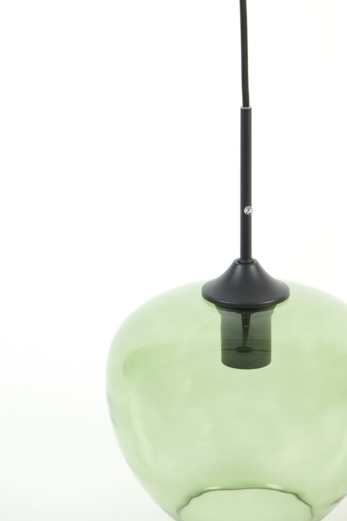 Light & Living - Hanglamp 'Mayson' (Maat S, Glass Green & Matzwart)