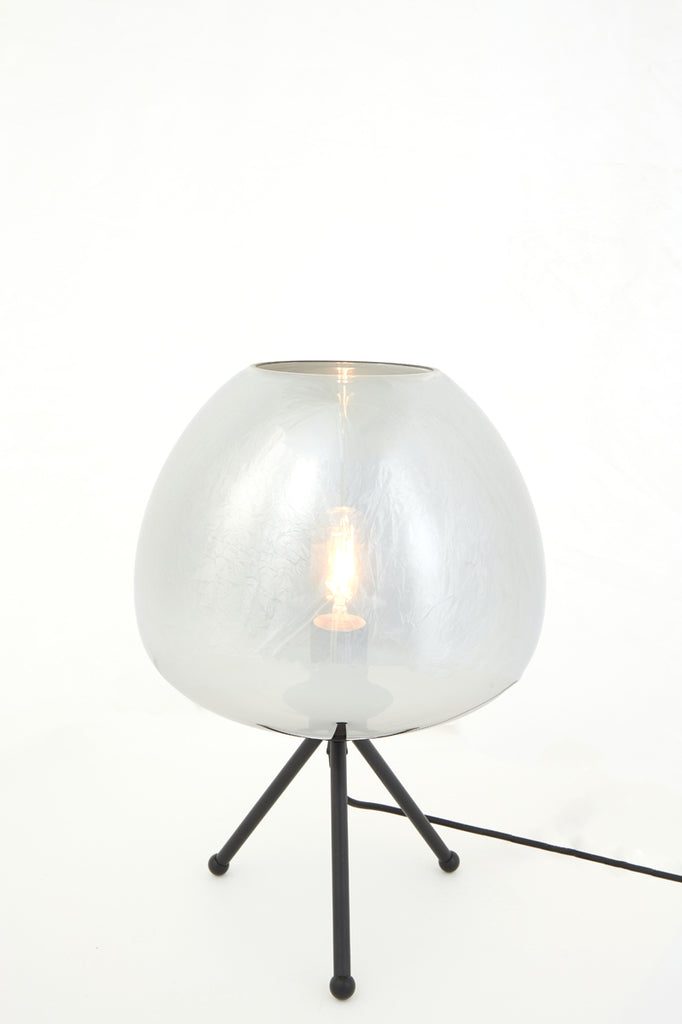 Light & Living - Tafellamp 'Mayson' (Smoked Glass & Matzwart)