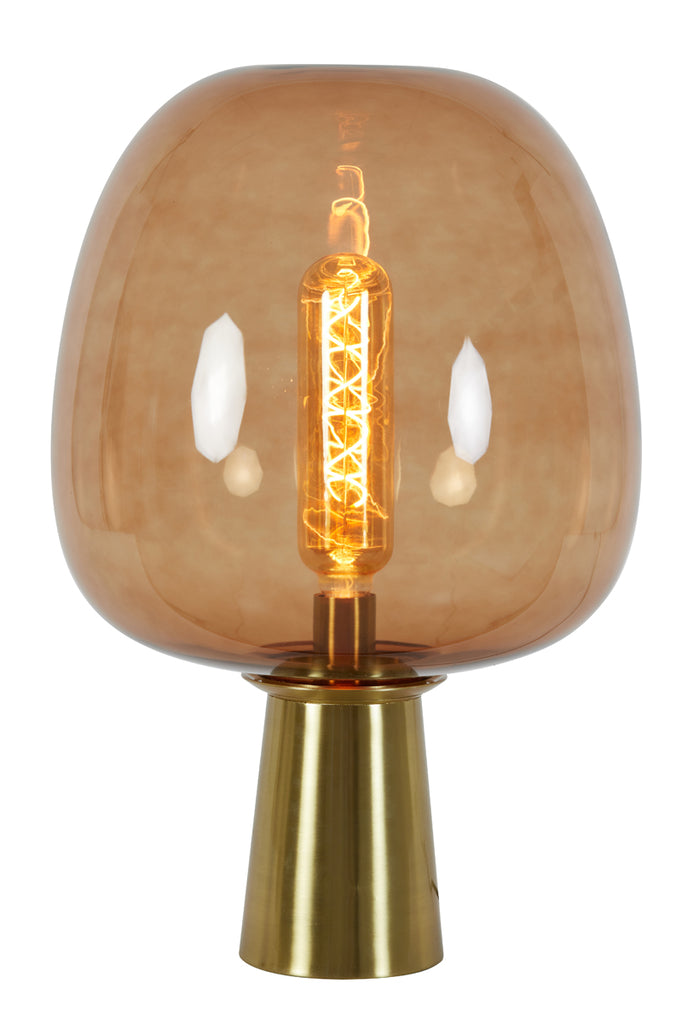 Light & Living - Tafellamp 'Maysony' (Maat L, Glass Brown & Bronze)