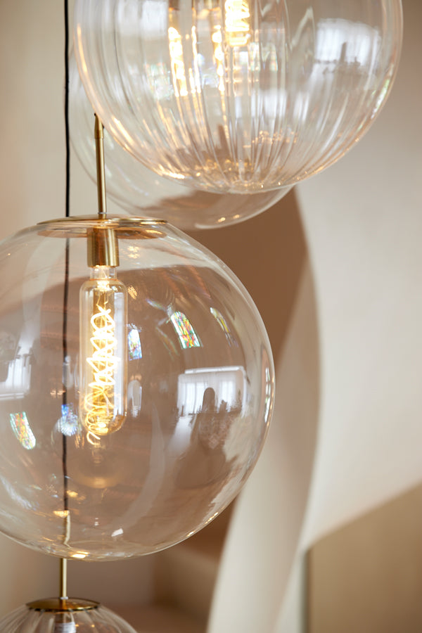 Light & Living - Hanglamp 'Medina' (40cm, Glas, Antique Bronze & Clear)