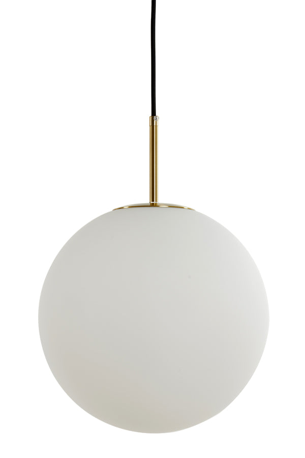 Light & Living - Hanglamp 'Medina' (40cm, Glas, Antique Bronze & Matwit)