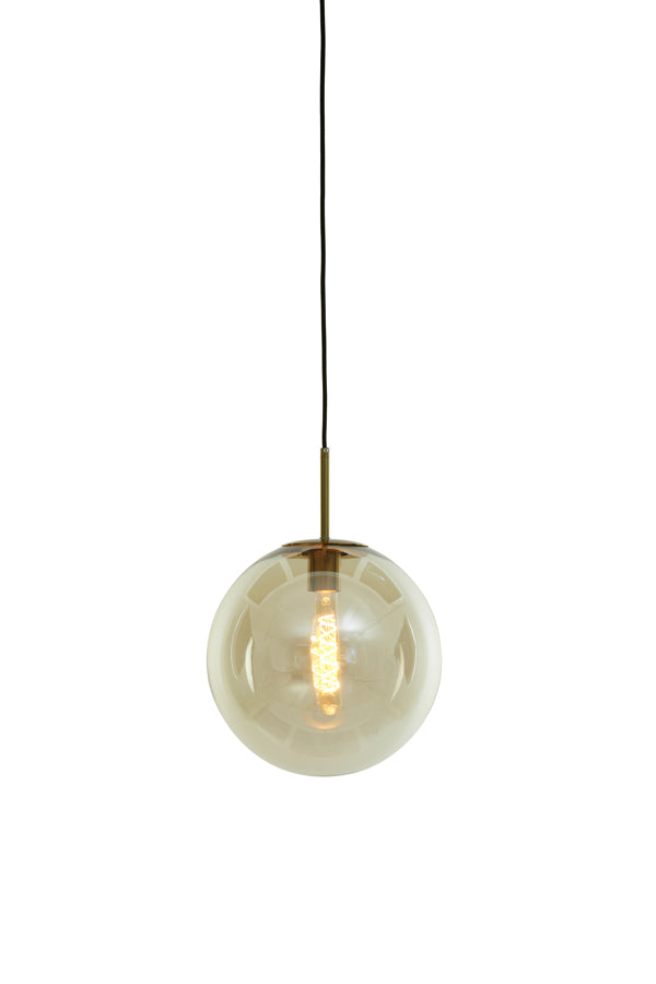 Light & Living - Hanglamp 'Medina' (30cm, Glas, Antique Bronze & Amber)