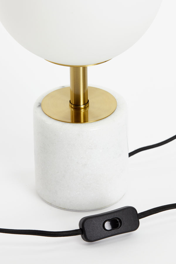 Light & Living - Tafellamp 'Medina' (Maat M, Antique Bronze & Glass Matt White)