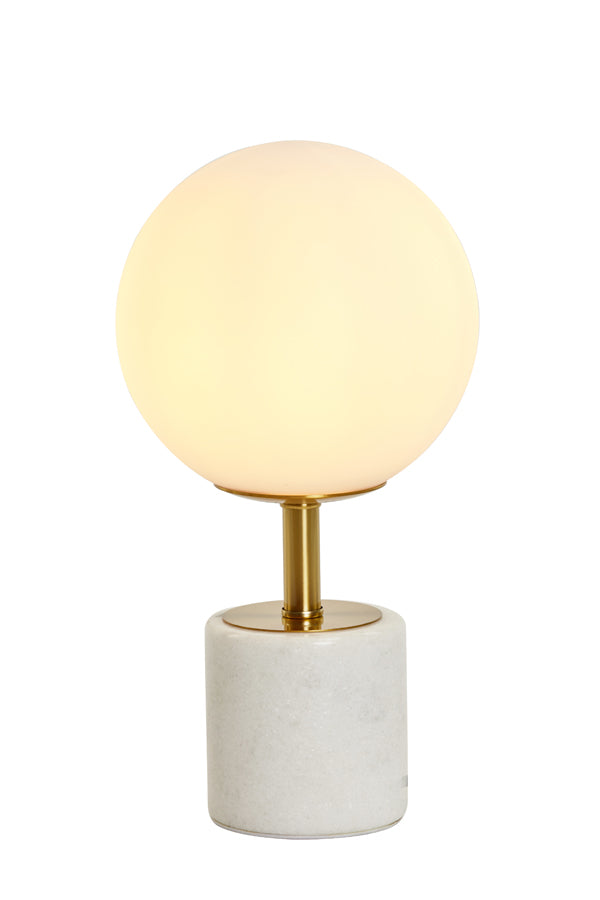 Light & Living - Tafellamp 'Medina' (Maat M, Antique Bronze & Glass Matt White)