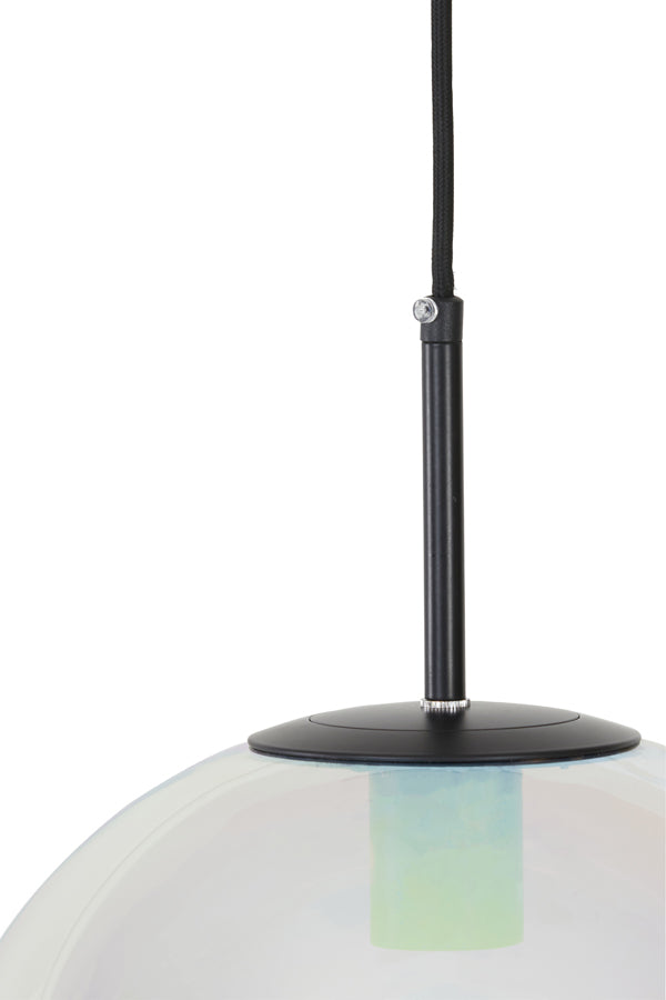 Light & Living - Hanglamp 'Medina' (30cm, Glas, Rainbow & Black)