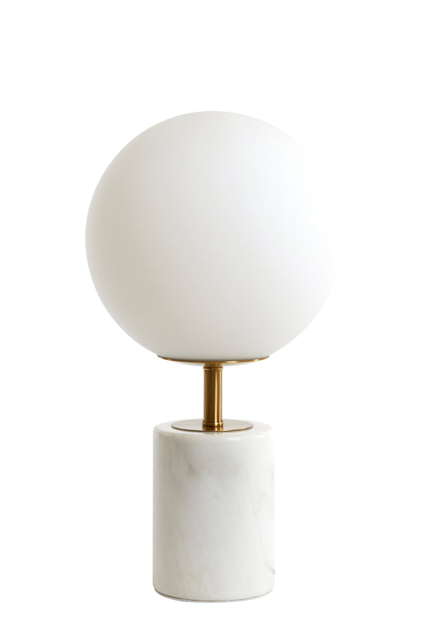 Light & Living - Tafellamp 'Medina' (Maat L, Antique Bronze & Glass Matt White)