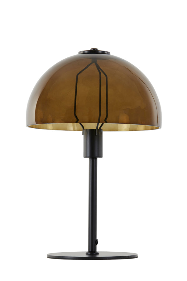 Light & Living - Tafellamp 'Mellan' (Matzwart & Glass Brown)