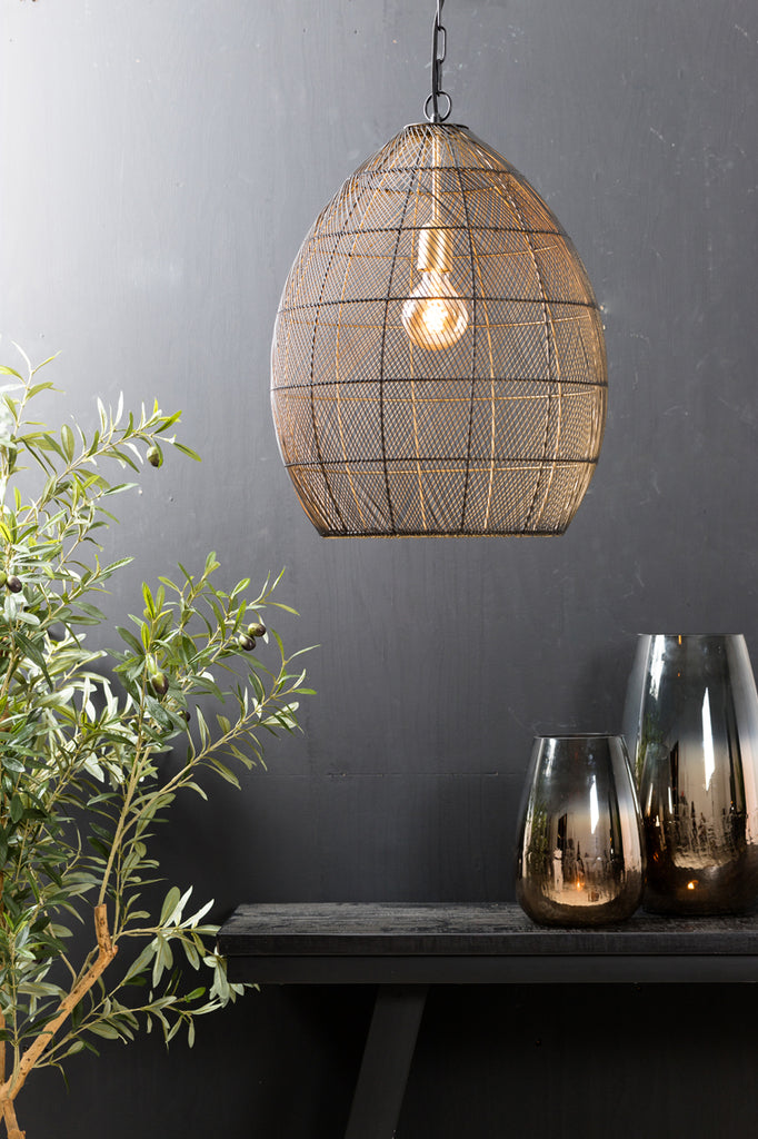 Light & Living - Hanglamp 'Meya' (Maat L, Zwart & Goud)