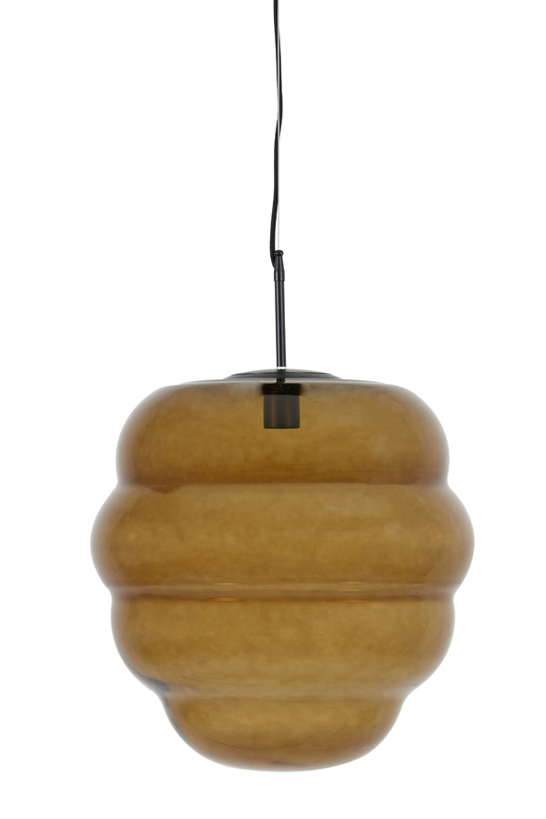 Light & Living - Hanglamp 'Misty' (Maat M, Glas, Bruin & Matzwart)