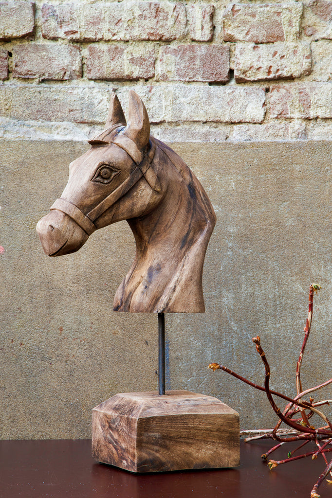 Light & Living - Decoratief beeld 'Horse' (Hout, Weather barn)