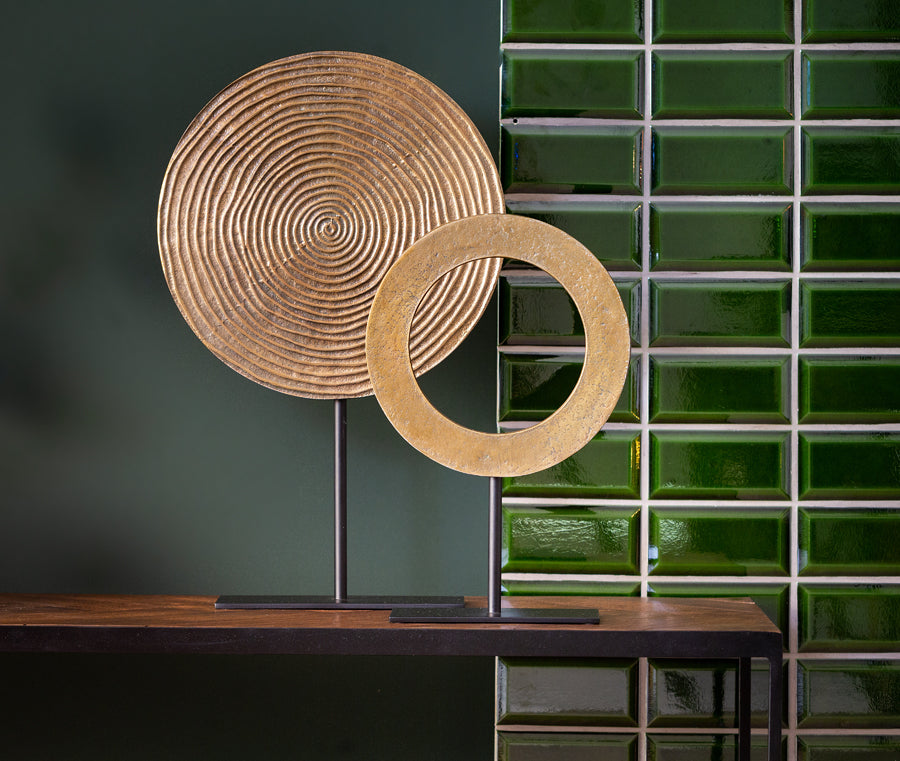 Light & Living - Decoratief beeld 'Rawas' (Antique Bronze, Circle, Matzwart)