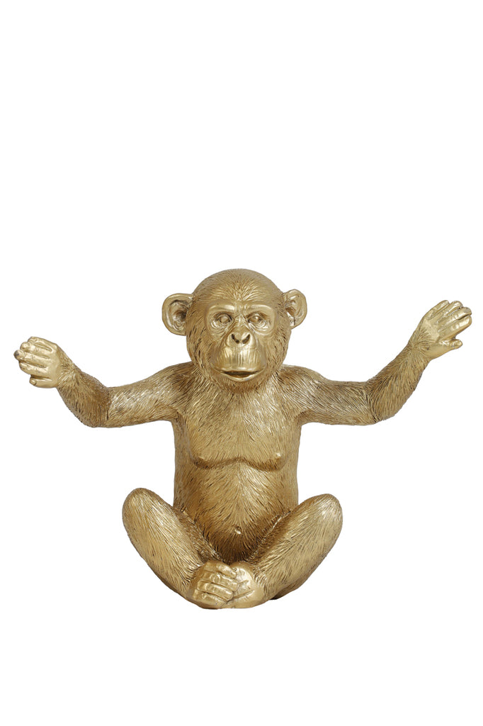 Light & Living - Decoratieve beeldjes 'Monkey' (Set van 3, Goud)