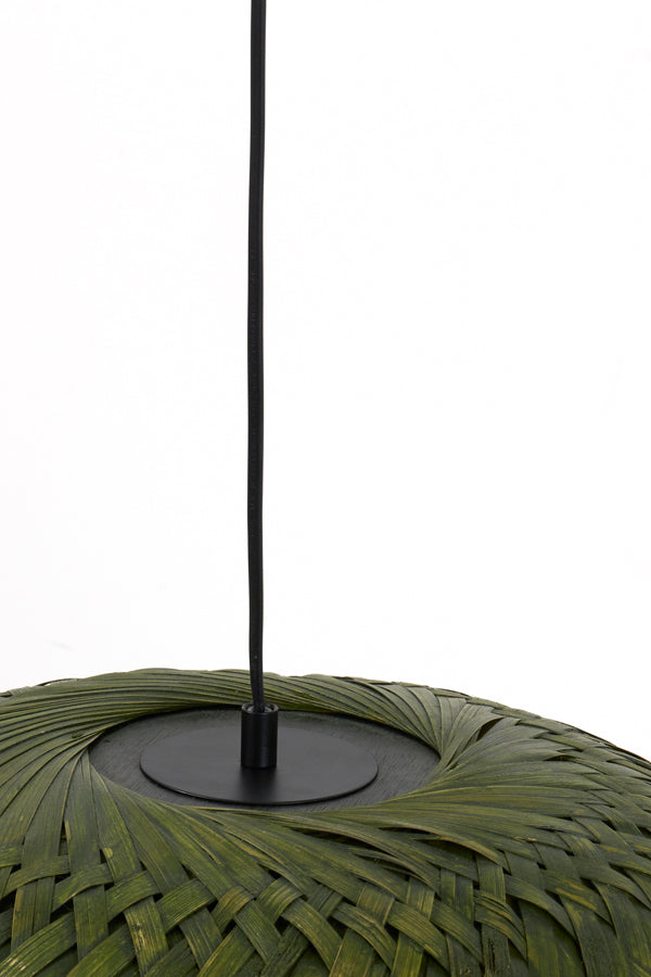 Light & Living - Hanglamp 'Patuk' (Maat M, Bamboo, Groen)