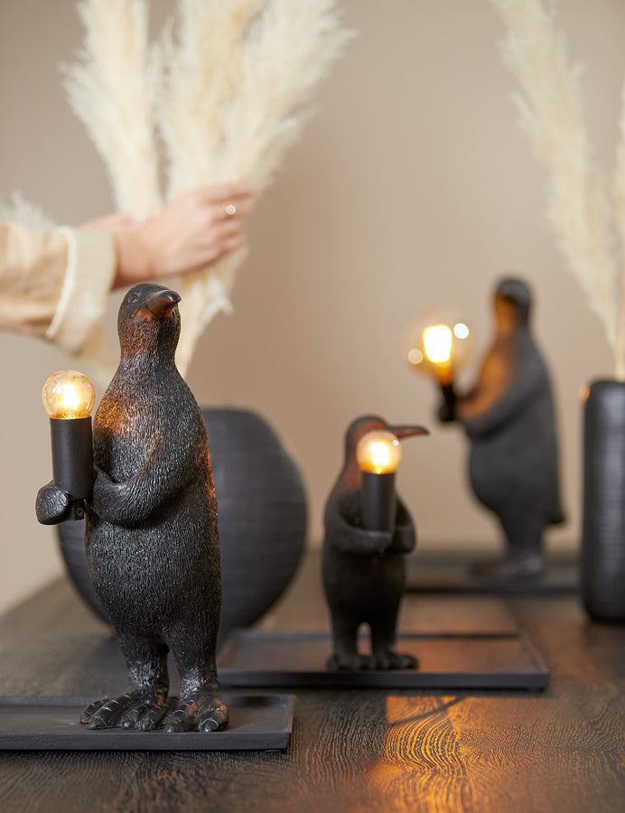 Light & Living - Tafellamp 'Penguin' (Maat L, Matzwart)