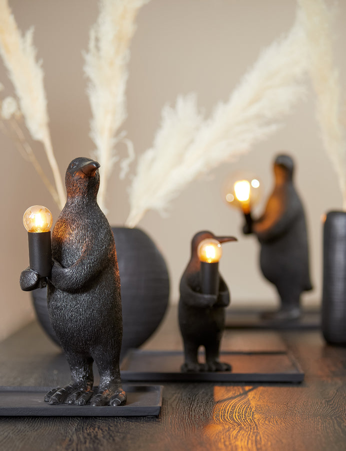 Light & Living - Tafellamp 'Penguin' (Maat S, Matzwart)