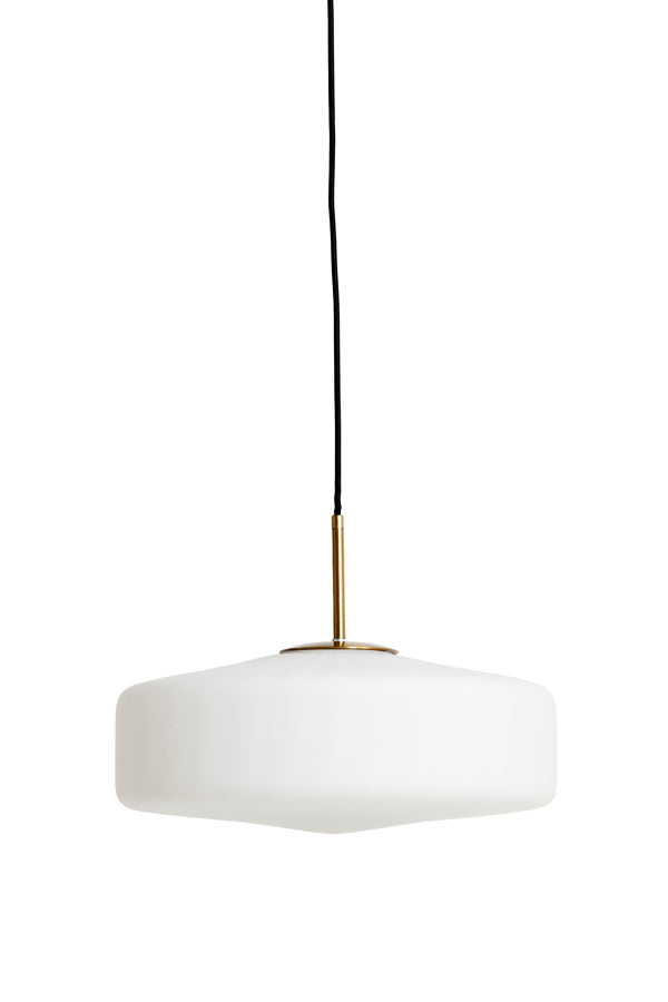 Light & Living - Hanglamp 'Pleat' (Maat M, Glas, Matwit & Goud)