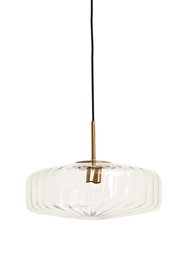 Light & Living - Hanglamp 'Pleat' (Maat L, Glas, Helder & Goud)