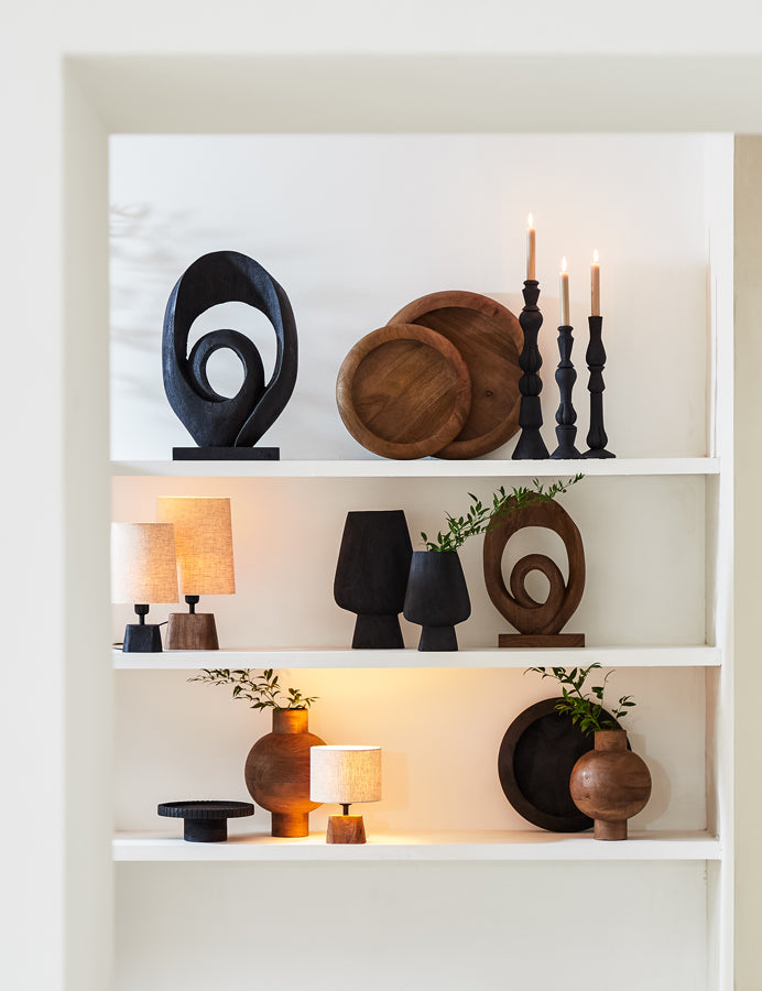 Light & Living - Decoratief beeld 'Randa' (Maat L, Hout, Matzwart)