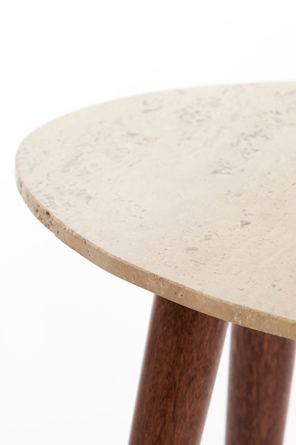 Light & Living - Salontafel 'Romano' (Maat M, Travertine Sand & Wood Brown)