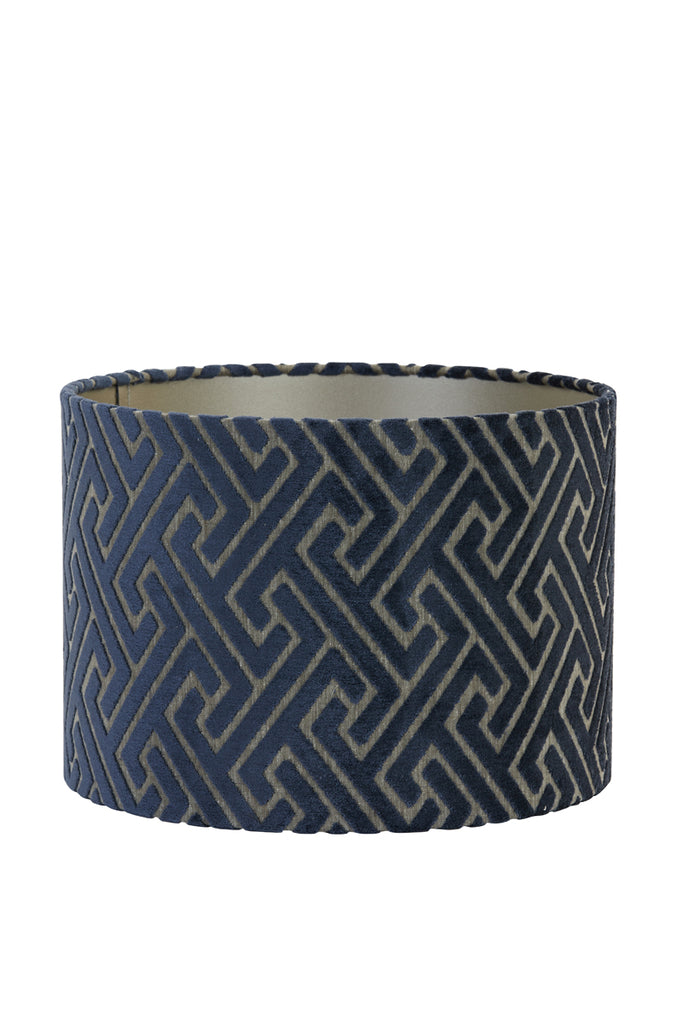 Light & Living - Lampenkap 'Maze' (Ø40cm, Dark Blue & Taupe)