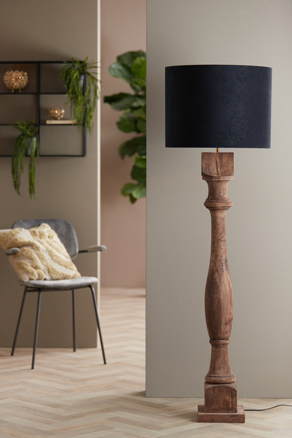 Light & Living - Lampenkap 'Velours' (Ø50cm, Black & Taupe)