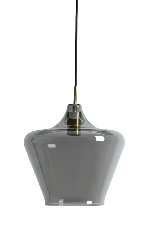 Light & Living - Hanglamp 'Solly' (Maat L, Antique Bronze & Smoked Glass)