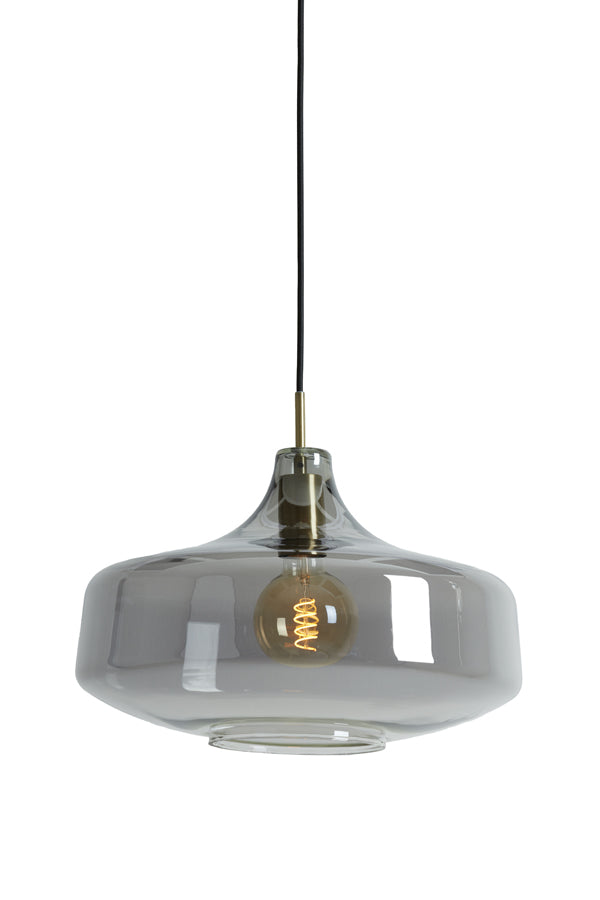 Light & Living - Hanglamp 'Solna' (Maat XL, Antique Bronze & Smoked Glass)