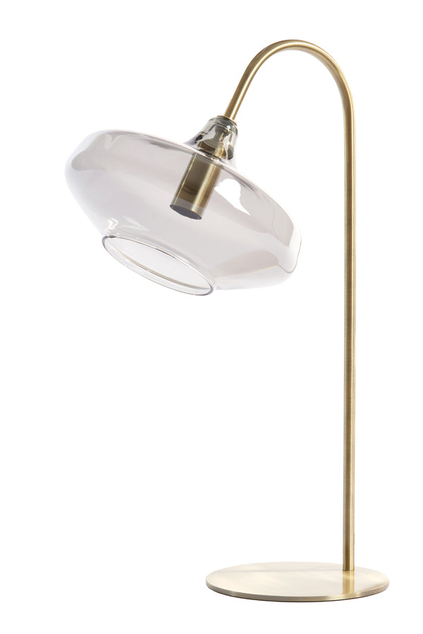 Light & Living - Tafellamp 'Solna' (Antique Bronze & Smoked Glass)