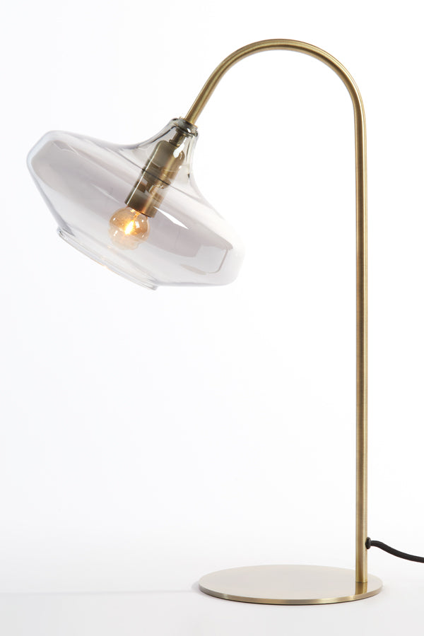 Light & Living - Tafellamp 'Solna' (Antique Bronze & Smoked Glass)