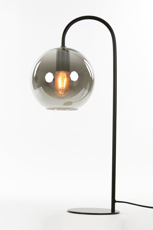 Light & Living - Tafellamp 'Subar' (Matzwart & Smoked Glass)