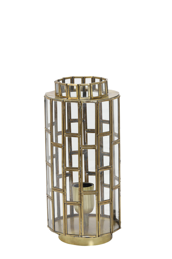 Light & Living - Tafellamp 'Sstrene' (Antique Bronze & Glass)