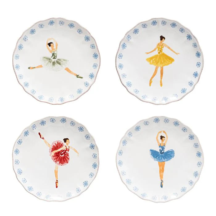 Costa Nova - Broodbordjes 'Nutcracker Ballerina' (Set van 4, 17cm)