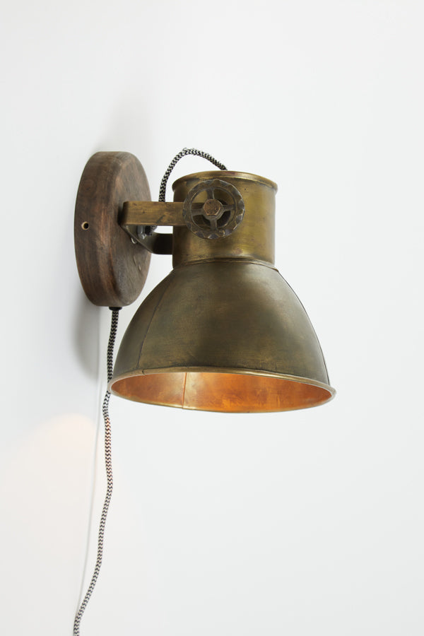 Light & Living - Wandlamp 'Elay' (Hout, Bruin & Antique Bronze)