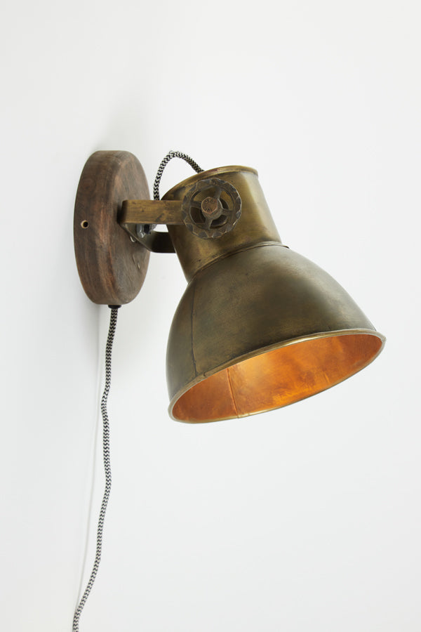 Light & Living - Wandlamp 'Elay' (Hout, Bruin & Antique Bronze)