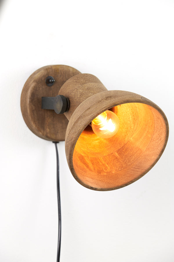 Light & Living - Wandlamp 'Ilanio' (Hout, Bruin & Matzwart)