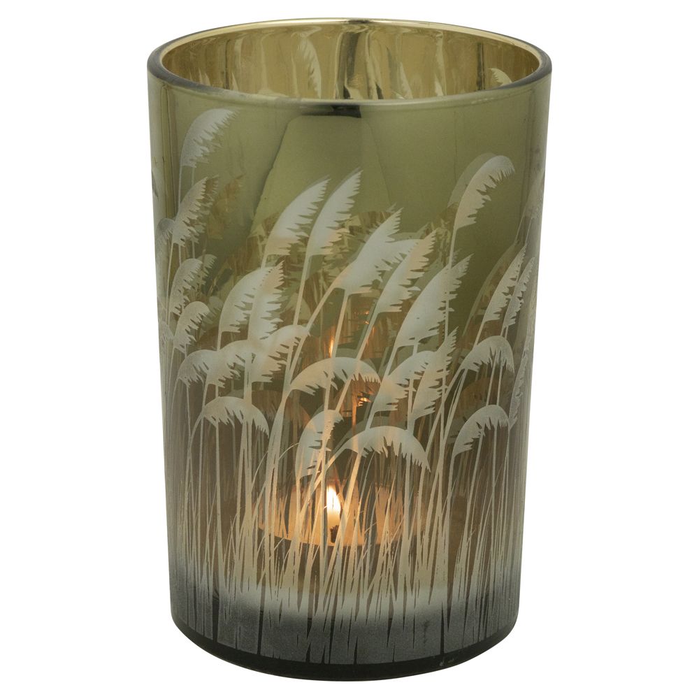 Mars & More - Windlicht 'Palmgras' (Large, 18cm, Goud)