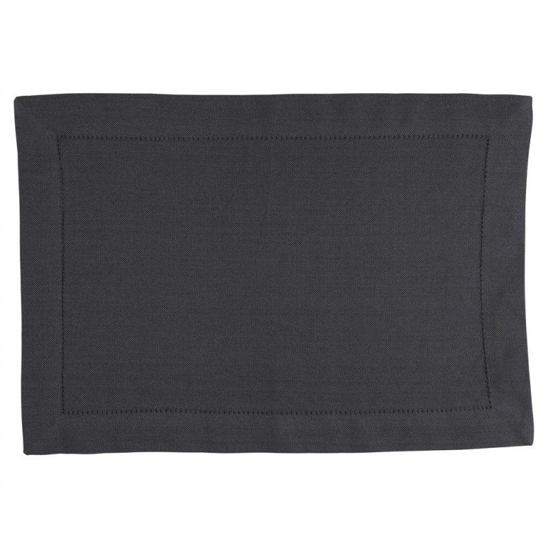 Linen & More - Placemats 'Indi' (35cm x 50cm, Set van 4, Black)