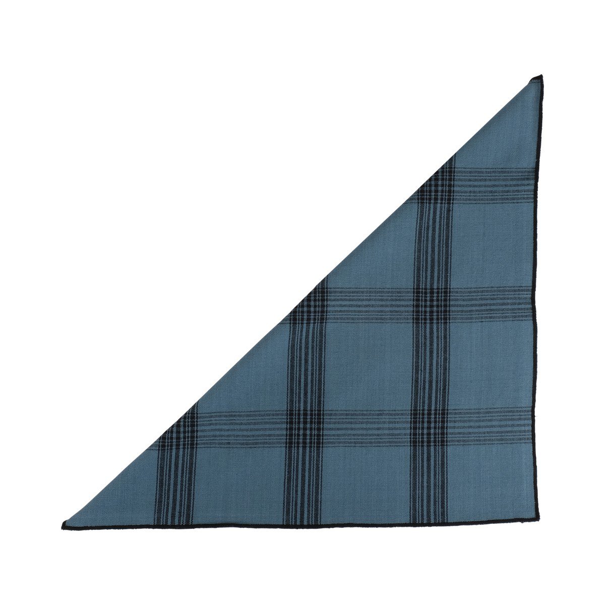 Linen & More - Servetten 'Black Check' (40cm x 40cm, Mirage Blue)