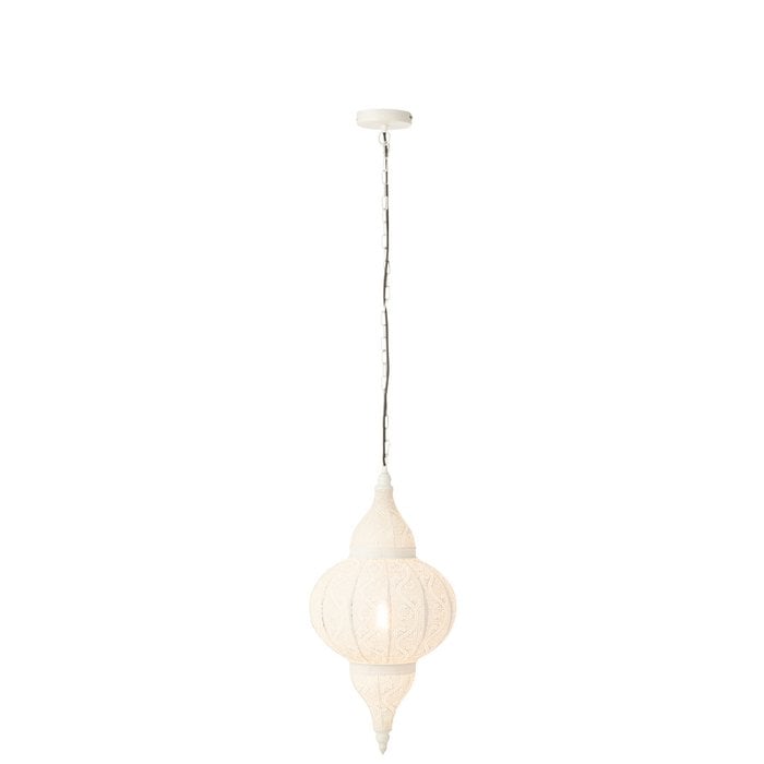 J-Line - Hanglamp 'Boor' (Wit, Maat S)