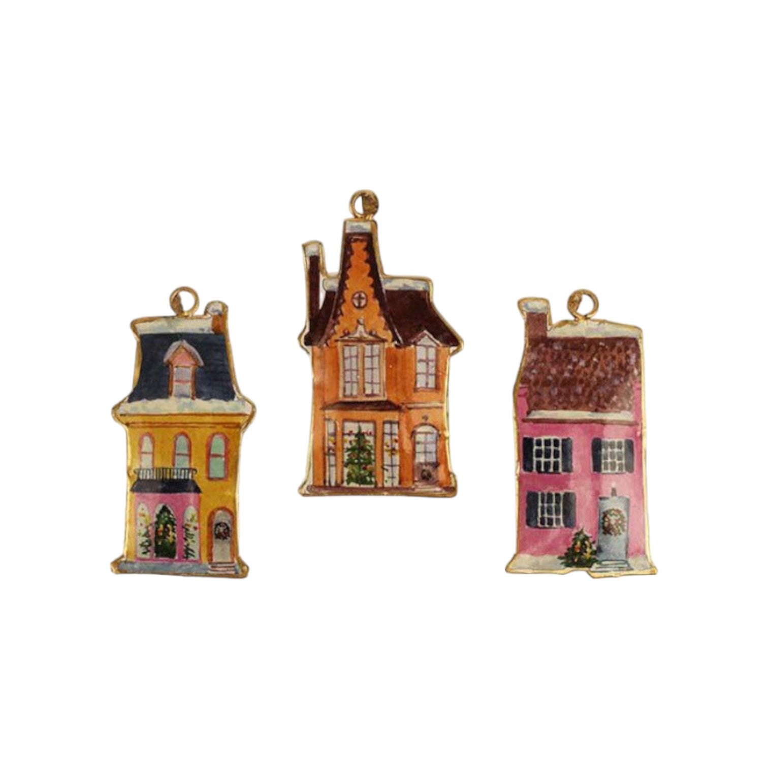 Imbarro - Decoratieve hangers 'Houses Aida' (Set van 3)