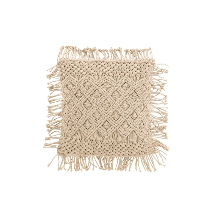 J-Line - Kussen 'Cosy Diamant' - Beige