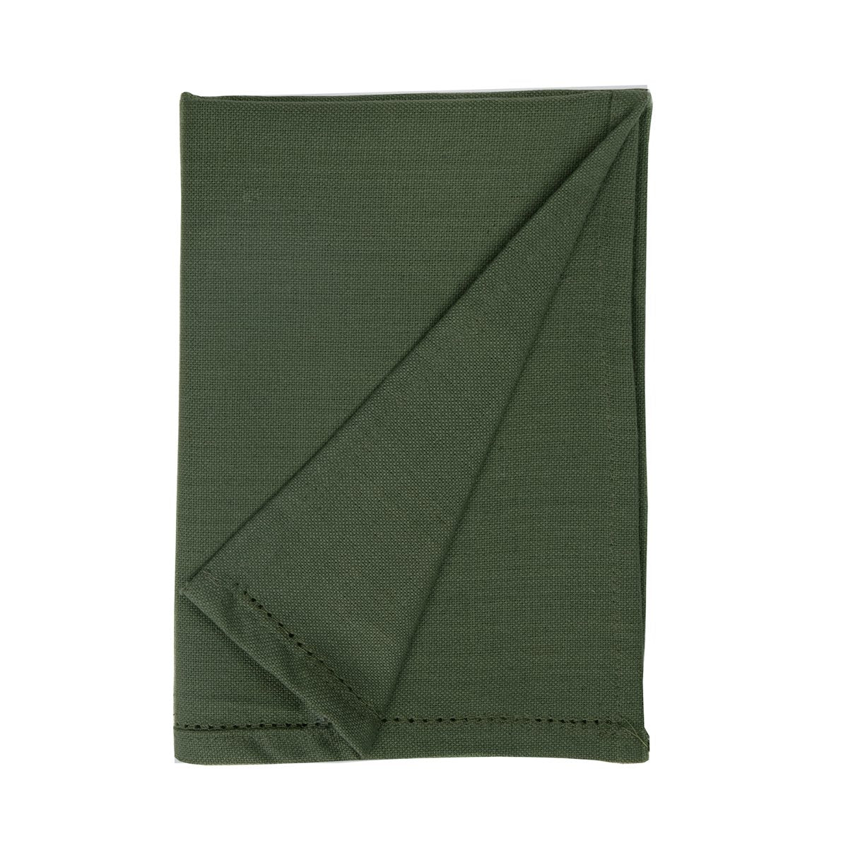 Linen & More - Theedoek 'Indi' (50cm x 70cm, Set van 3, Army Green)