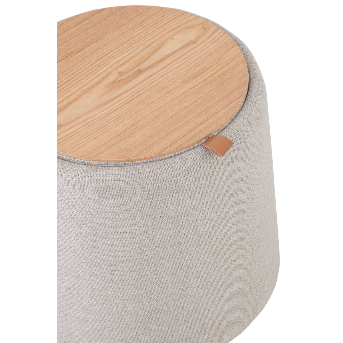 J-Line - Poef/Bijzettafel 'Round' (Beige)