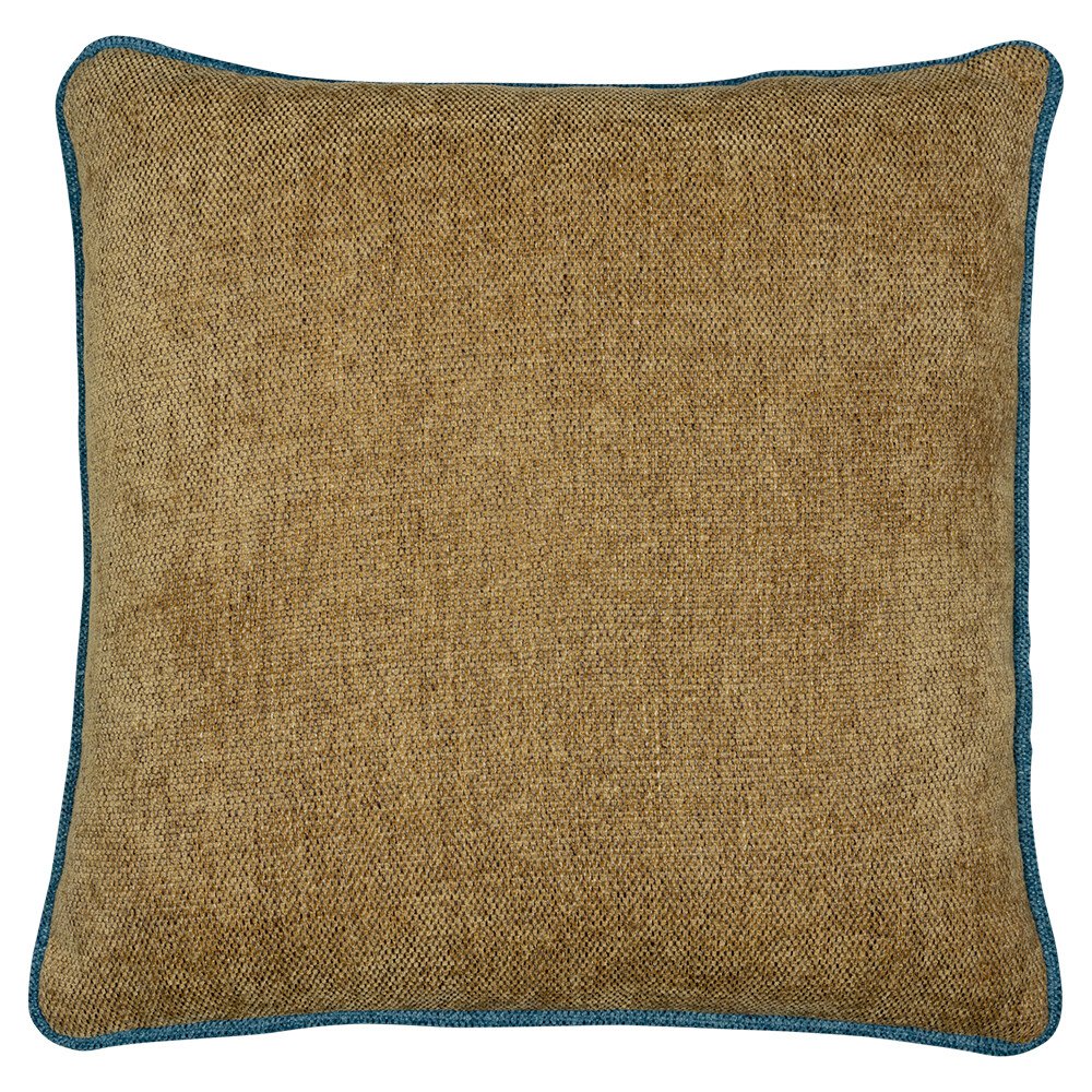 Mars & More - Sierkussen met bies 'Lime' (45cm x 45cm, Beige Petrol)