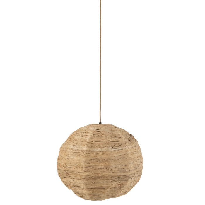 J-Line - Hanglamp 'Bol Bananenbladeren' (Naturel, Maat L)